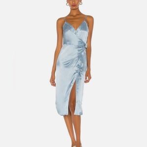 Alexander Wang Wrap Effect Knotted Silk-Charmeuse Midi Dress Size 2